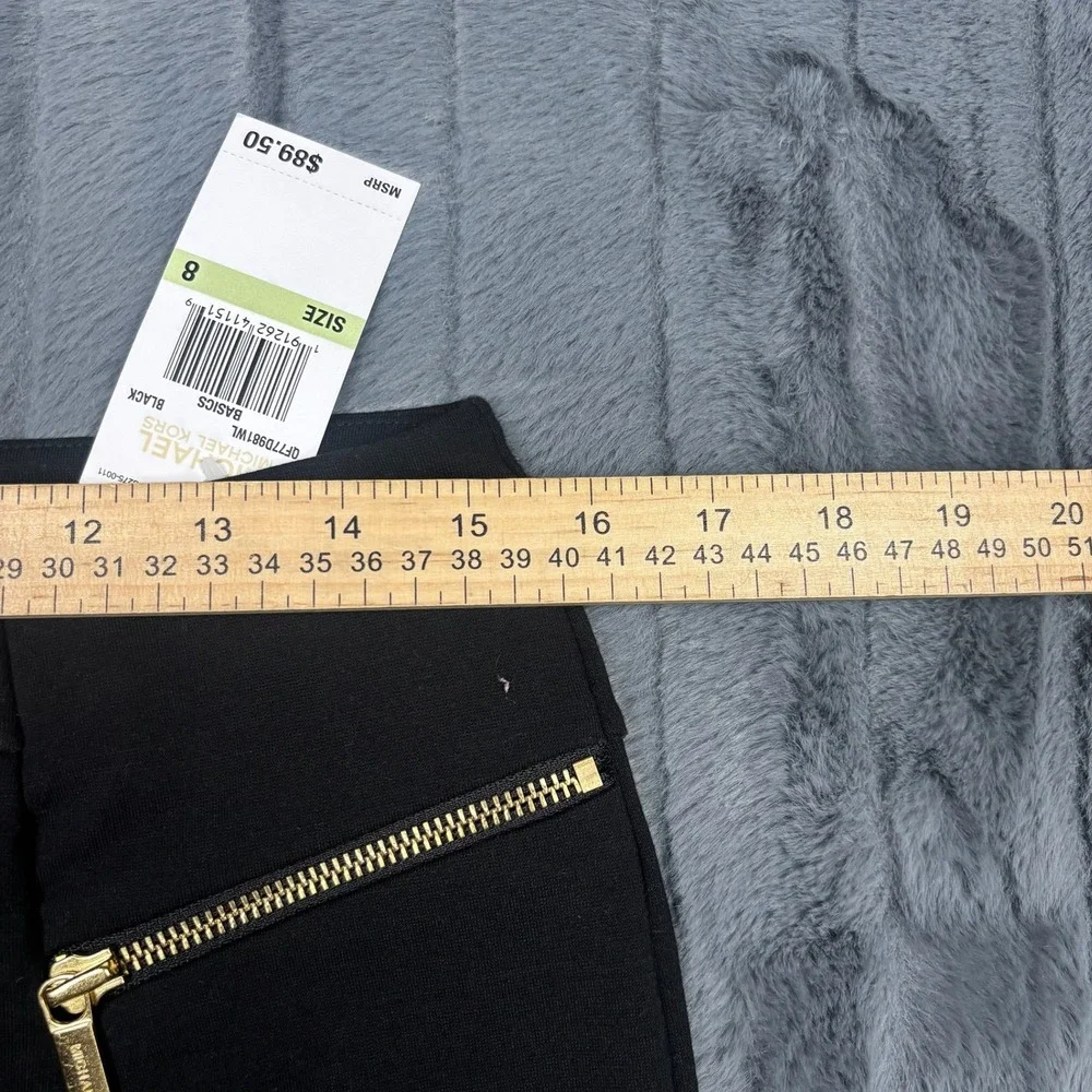 Michael Michael Kors Black Gold Zip Pencil Skirt QF77D981WL Size 8 NEW